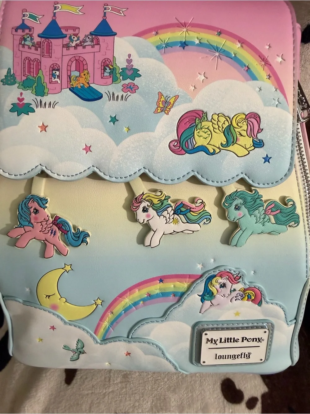 Loungefly Pink Pastel Rainbow My Little Pony Cloud Backpack